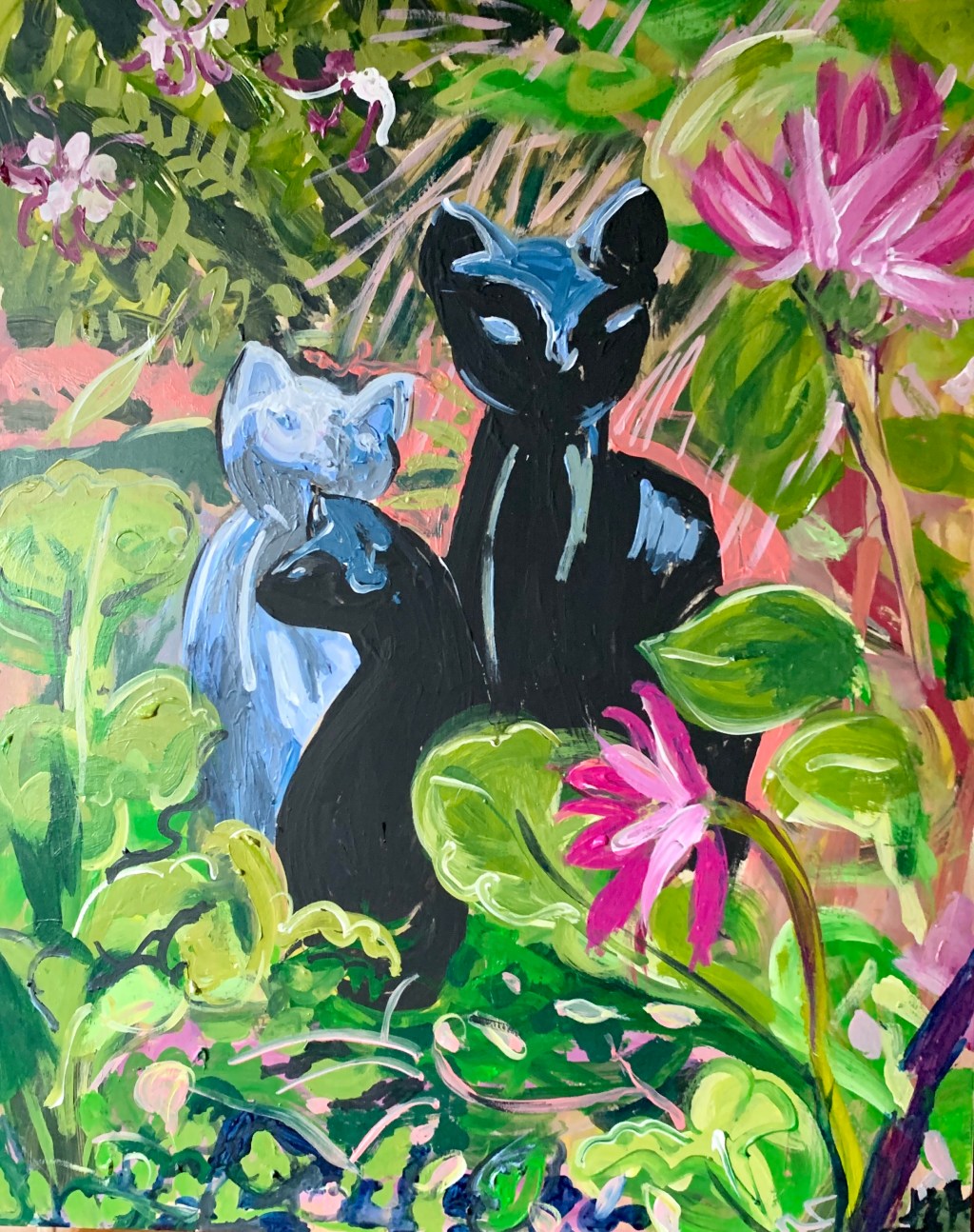 Retro cats in the&nbsp;garden