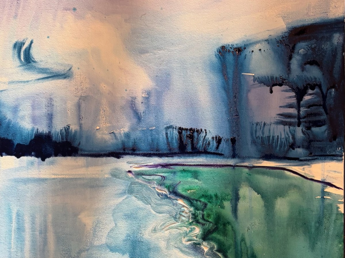 Bluff in watercolour on&nbsp;canvas