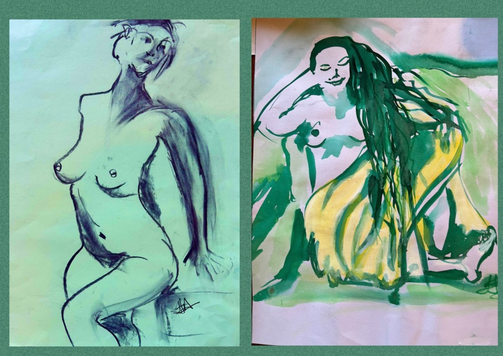 Life Drawings in Green