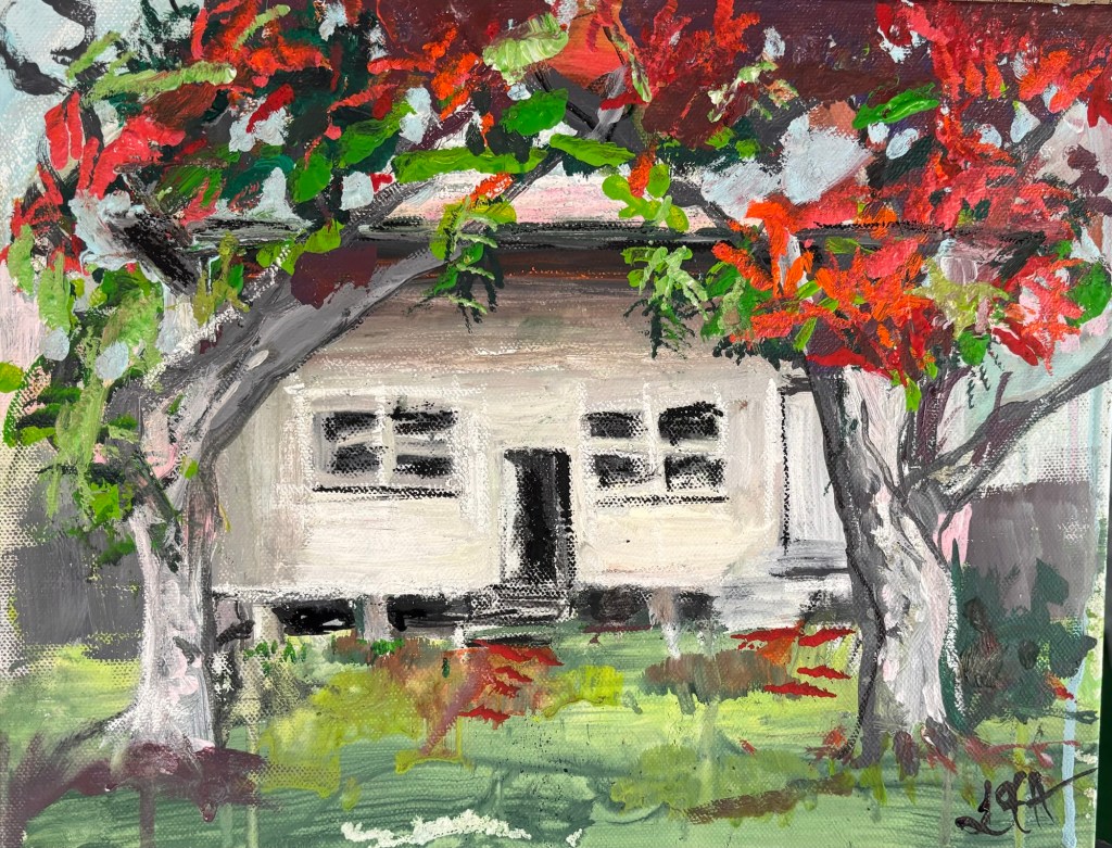 Iluka Beach house small painting